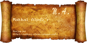 Makkai Alpár névjegykártya